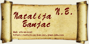 Natalija Banjac vizit kartica
